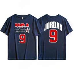 Us men's basketball team training T-shirt top, retro sporty casual short-sleeved breathable quick-drying high-quality sportswear