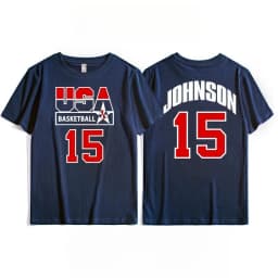Us men's basketball team training T-shirt top, retro sporty casual short-sleeved breathable quick-drying high-quality sportswear
