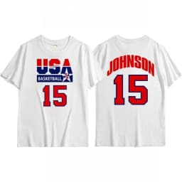 Us men's basketball team training T-shirt top, retro sporty casual short-sleeved breathable quick-drying high-quality sportswear