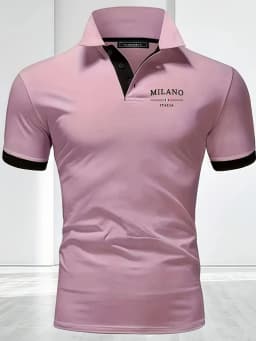 2026 Summer Men's Polo Shirt with Letter Print Breathable Lightweight Casual Fashionable Outdoor Men's Clothing