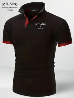 2026 Summer Men's Polo Shirt with Letter Print Breathable Lightweight Casual Fashionable Outdoor Men's Clothing