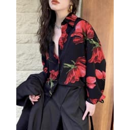 Summer Fashion New Women's Elegant Design Printed Shirt Retro Street Style Single Breasted Long Sleeved Satin Shirt