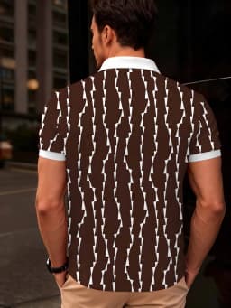 2026 Summer New Style Men's Short-Sleeved Polo Shirt with 3D Pattern Printing for Street Casual Fashion and Breathability