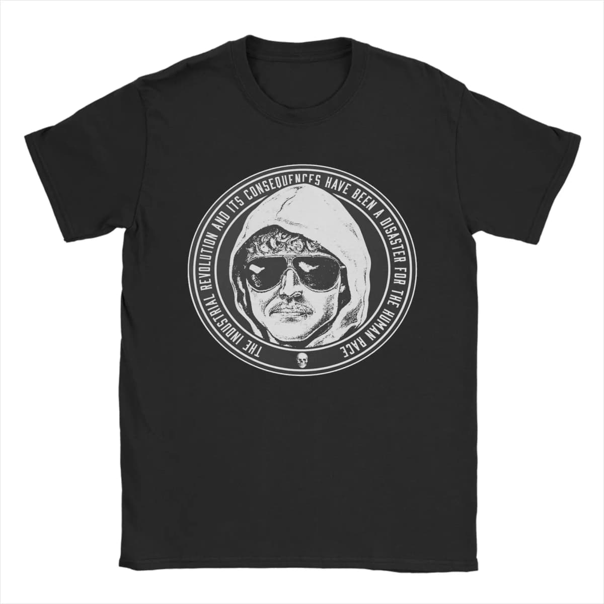 Men T-Shirt Ted Kaczynski Vintage 100% Cotton Tee Shirt Short Sleeve Ted Glasses Cool Unabomber T Shirt Crewneck Clothes