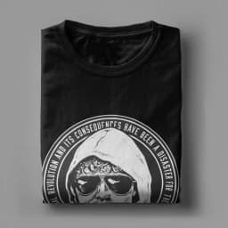 Men T-Shirt Ted Kaczynski Vintage 100% Cotton Tee Shirt Short Sleeve Ted Glasses Cool Unabomber T Shirt Crewneck Clothes