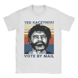 Men T-Shirt Ted Kaczynski Vintage 100% Cotton Tee Shirt Short Sleeve Ted Glasses Cool Unabomber T Shirt Crewneck Clothes