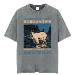 Funny LOTR Mordor Mount Doom National Park Vintage Washed T Shirts Men Women Fashion Japanese Style Oversized T-shirt Streetwear