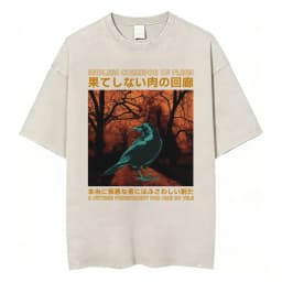 Funny LOTR Mordor Mount Doom National Park Vintage Washed T Shirts Men Women Fashion Japanese Style Oversized T-shirt Streetwear