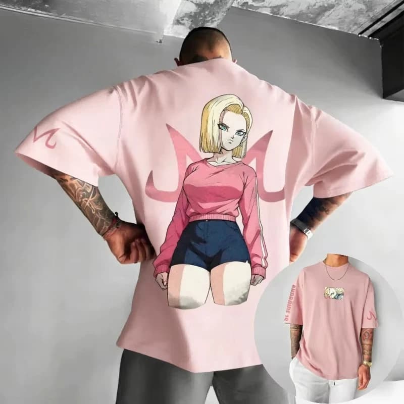 Dragon Ball Super Saiyan Android 18 Vintage Harajuku Anime Men's Clothing Summer 2026 T-Shirt Women Streetwear Casual Tee Top