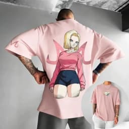 Dragon Ball Super Saiyan Android 18 Vintage Harajuku Anime Men's Clothing Summer 2026 T-Shirt Women Streetwear Casual Tee Top