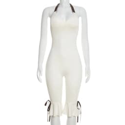 Summer Lace Up Halter Bow Y2K Jumpsuit Women Sexy V Neck Backless Bandage Skinny Party Club Rompers Beach Holiday Overall Outfit