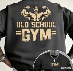 Men's Retro Fitness T-shirt - Retro Training Shirt for Summer Use in Gym and Casual Wear Round-neck Short Sleeve Style