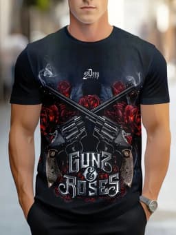 Summer Daily Casual Men's Short-sleeved Top New Outdoor Sports Men's Loose T-shirt Urban Street 3D Lion Print Men's T-shirt