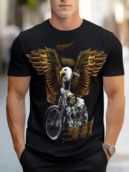 Summer Daily Casual Men's Short-sleeved Top New Outdoor Sports Men's Loose T-shirt Urban Street 3D Lion Print Men's T-shirt