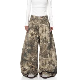 UNITIM Spring Men Straight Pants American Washed Camouflage Embroidered Letter Casual Pants Vintage Baggy Men Wide Leg Trousers
