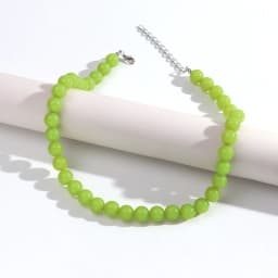 12mm Colorful Round Beads Collar Necklaces Fashion Acrylic Geometric Beaded Necklace Women Jewelry Gifts