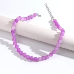 12mm Colorful Round Beads Collar Necklaces Fashion Acrylic Geometric Beaded Necklace Women Jewelry Gifts