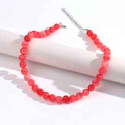 12mm Colorful Round Beads Collar Necklaces Fashion Acrylic Geometric Beaded Necklace Women Jewelry Gifts
