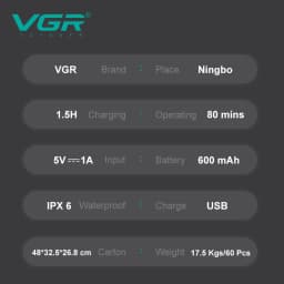 VGR New Reciprocating Shaver Gradient Matte Body Men's Shaver Convenient Home Travel Shaver Hair Removal and Whitening V-326