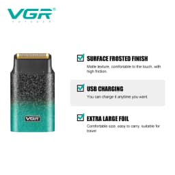 VGR New Reciprocating Shaver Gradient Matte Body Men's Shaver Convenient Home Travel Shaver Hair Removal and Whitening V-326