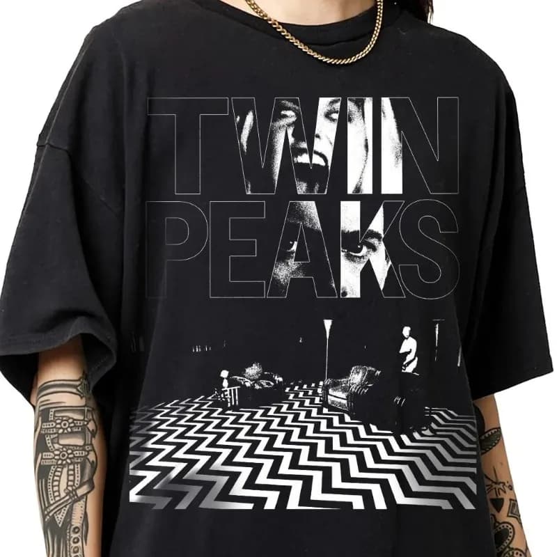 Horror Movie Themed T-shirt, Summer New Retro Unisex Casual and Fashionable Cotton T-shirt for TV Drama "Twin Peaks"