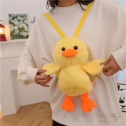 Kawaii 33cm Yellow Duck Plush Backpack Cute Cartoon Stuffed Animal Soft Schoolbag For Girls Childrens Day Gift Idea