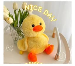 Kawaii 33cm Yellow Duck Plush Backpack Cute Cartoon Stuffed Animal Soft Schoolbag For Girls Childrens Day Gift Idea