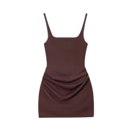 HH Elegant Party Mini Dress for Womens Corset Style Square Neck Ruched Bodycon Camisole Dress for Summer Holiday Sexy Clothing