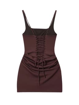HH Elegant Party Mini Dress for Womens Corset Style Square Neck Ruched Bodycon Camisole Dress for Summer Holiday Sexy Clothing