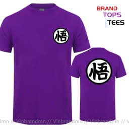 Street Summer Fashion Anime Son Goku Cosplay T-shirt Wu Logo Tops Tee Shirt Loose Oversized Casual T Shirt Men Harajuku Clothing
