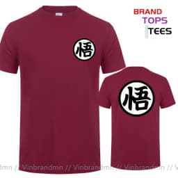 Street Summer Fashion Anime Son Goku Cosplay T-shirt Wu Logo Tops Tee Shirt Loose Oversized Casual T Shirt Men Harajuku Clothing
