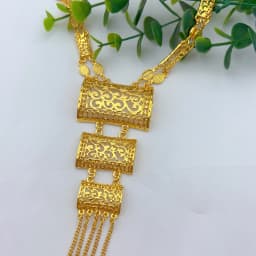 Brazilian 24k Gold Plated Long Tassel Necklace Earrings Jewelry Set For Women Wedding Jewellery Dubai Nigerian Bridal Sets