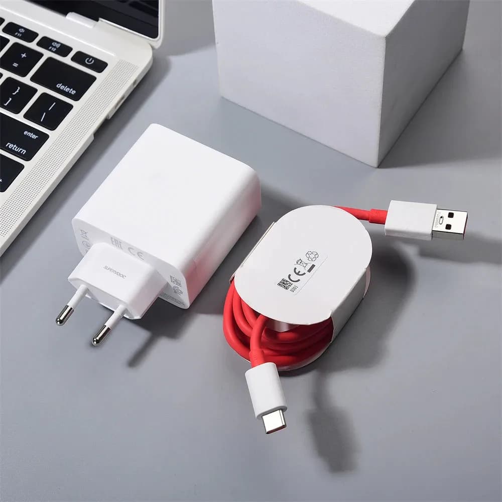 OnePlus 100W EU SuperVOOC Fast Charger Adapter For 1+13T 13R 12R 11R 10R 13 12 11 Ace 2 3 5 Pro V Nord 3 4 CE 4 10A USB C Cable