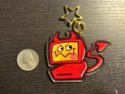 Edgar Electric Dreams 2.5 Inch Reversible Acrylic Charm Or Keychain Creative Unique Design Polyester Resin Fashion Jewelry