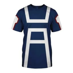 2026 My Hero Academia Men's Summer T-shirts Midoriya Izuku 3D Printing School College Style Boku Hero Academia Blue T Shirt Tops
