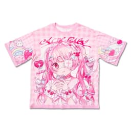 Dopamine Rainbow Gradient Girl Adult and Children T-Shirt Cartoon 3D All-Over Print Harajuku Y2K Short Sleeve