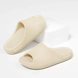 Cloud Cushion Thick Sole Slides for Men, Open-Toe Slippers, Dual-Use for Indoor, Bathroom & Outdoor Wear