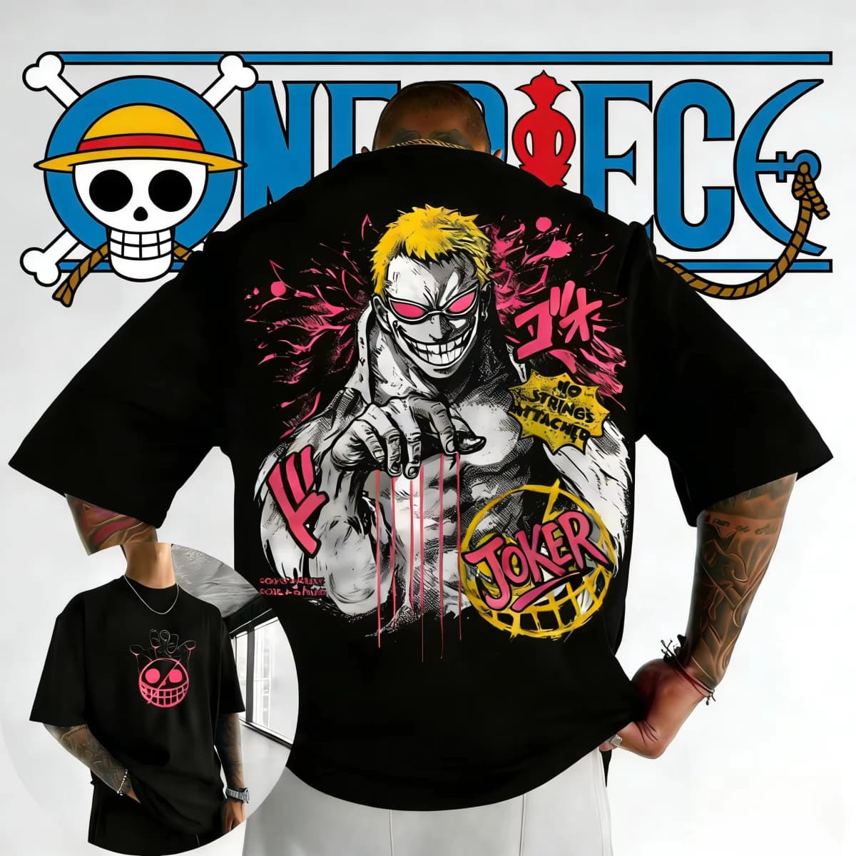 One Piece Anime Donquixote Doflamingo Printed T-shirt Men's and Women's T-shirt Men's Top Sports T-shirt Men's T-shirt 2026 New