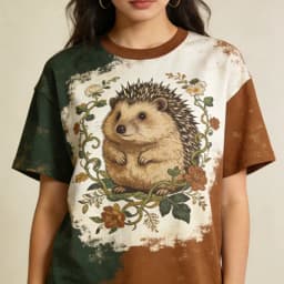 Summer Lady Clothes Crew Neck Short Sleeve Cartoon Hedgehog Graphic T Shirt Women's Outfits Casual Streetwear Soft Tees
