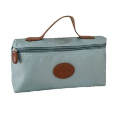 New Nylon Cosmetic Bag with Leather Label Lightweight Portable Toiletry Bag Fashion Travel Makeup Organizer for Women Men
