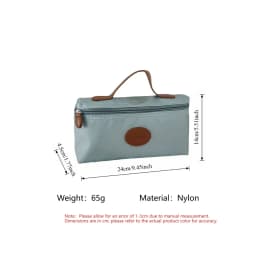 New Nylon Cosmetic Bag with Leather Label Lightweight Portable Toiletry Bag Fashion Travel Makeup Organizer for Women Men
