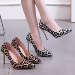2026 Women's Shoes Shallow Women's High Heels Leopard Print Party Pumps Women Sexy Pointed Toe Heels Women