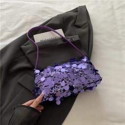 New Sequin Evening Party Shoulder Bags Women Lightweight Portable Ladies Strap Crossbody Bag Solid Color Fashion Female Handbag