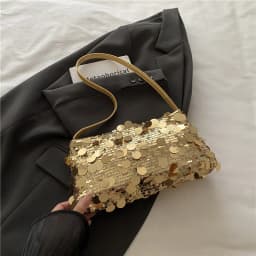 New Sequin Evening Party Shoulder Bags Women Lightweight Portable Ladies Strap Crossbody Bag Solid Color Fashion Female Handbag