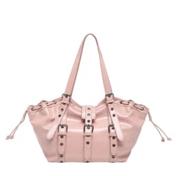 2026 New PU Hobo Tote for Women Y2K Gothic Rivet Adjustable Strap Shoulder Bag Large Capacity Drawstring Handbag for Daily Use
