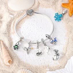 925 Sterling Silver Original Charm Bead Fit Bracelet Glowing Blue Snail Shell Universal Buckle Pendant Diy Fine Jewelry Gift