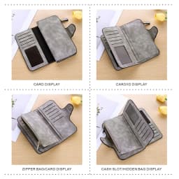 2D Cute Cat Heart-Shaped Women Long Zipper Wallet Buckle Handbags Coin Purse Soft PU Multi-Card Holder Large Capacity Bag