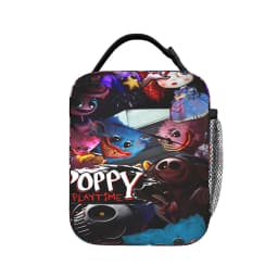 Horror Gamer-H-Huggyed Wuggyeds Lunch Bag For Child  Custom Travel Lunch Box Aesthetic Portable Insulated Oxford Cooler Bag