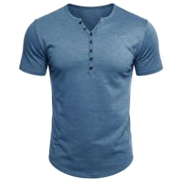T Shirt Men Casual High Quality Summer Short Sleeve Henry Neck Mens T Shirts Fashion Basic T-Shirt Male