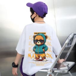 Nickelodeon Spring/Summer Children's Cotton Breathable Large-Toddler Casual Round-neck Short-Sleeved Shirt
